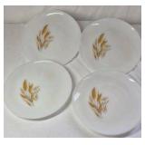 Vintage Fire King Milk Glass Plates – Golden Wheat Pattern