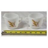 Vintage Fire King Milk Glass Creamer and Sugar – Golden Wheat Pattern