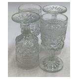 Vintage Crystal Cordial Glasses – Diamond and Fan Pattern