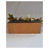 Thankful Wooden Planter Box with Floral Arrangement
