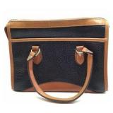 Dooney & Bourke All-Weather Leather Tote – Navy Pebbled with Tan Trim