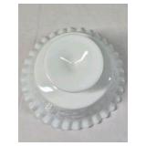 Fenton Hobnail Milk Glass Vases and Bowl