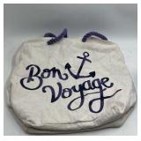 Vintage Canvas Tote Bag – Bon Voyage with Anchor Design
