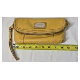Nine West Leather Wristlet Clutch – Mustard Yellow