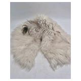 Vintage Wire Egg Basket with Faux Fur Liner and Peacock Feather