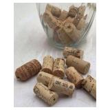 Vintage Clear Glass Vase Filled with Corks