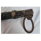 Vintage Wooden Spreader Bar with Iron Rings