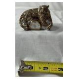 Elgin Leopard Figural Desk Clock