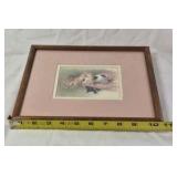 Framed Vintage Print – Child with Kitten and Black Cat