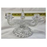 Vintage Crystal Candelabra Pair – Three-Arm with Twisted Branches