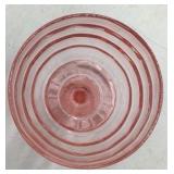 Vintage Pink Depression Glass Goblets – Ribbed Bowl and Fan Base