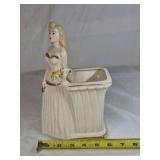 Vintage Lady Figurine Planter