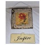 Thankful Wooden Planter Box with Floral Arrangement