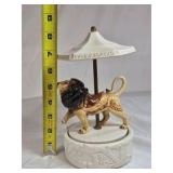 Vintage Quon-Quon Music Box Dancer – Lion Carousel Figurine