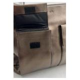 Vintage Leather Shoulder Bag – Brown Pebbled Leather with Front Zip Pocket