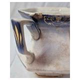 Vintage Porcelain Creamer – Blue Rim with Gold Accents Erling Krage Norway