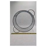 Vintage Wire Egg Basket with Faux Fur Liner and Peacock Feather