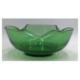 Vintage Green Depression Glass Bowl