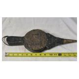 Vintage Fireplace Bellows with Embossed Medallion