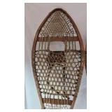 Vintage Wooden Snowshoes – Teardrop Shape with Leather Bindings
