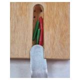 Vintage Wooden Cribbage Board – U-Shaped Track with Painted Scoring Lanes