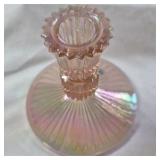 Vintage Iridescent Glass Candlestick Holders – Pink Fenton Handmade USA
