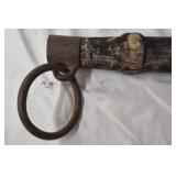 Vintage Wooden Spreader Bar with Iron Rings