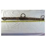Vintage Wooden Spreader Bar with Iron Rings