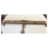 Vintage Wooden Neck Yoke with Iron Hardware