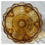 Vintage L.E. Smith Amber Pedestal Bowl