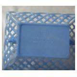 Blue Plastic Basket Pair and Horse Ornament