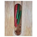 Vintage Wooden Cribbage Board – U-Shaped Track with Painted Scoring Lanes