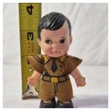 Vintage Plastic Doll – Boy in Military-Style Uniform