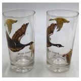 Vintage Wild Game Bird Highball Glasses 1950s