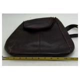Vintage Leather Backpack – Dark Brown Pebbled Leather with Flap and Zipper