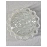 Fenton Milk Glass Bonbon Dish – Ruffled Pedestal