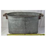 Vintage Galvanized Oval Tub with Handles