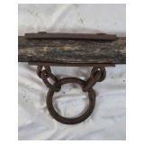 Vintage Wooden Spreader Bar with Iron Rings