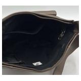 Vintage Leather Shoulder Bag – Brown Pebbled Leather with Front Zip Pocket