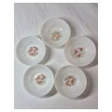Vintage Fire-King Ware Milk Glass Dishes – Pink Floral Pattern