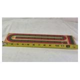 Vintage Wooden Cribbage Board – U-Shaped Track with Painted Scoring Lanes