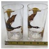Vintage Wild Game Bird Highball Glasses 1950s
