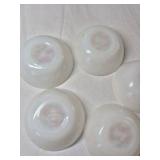 Vintage Fire-King Ware Milk Glass Dishes – Pink Floral Pattern