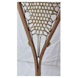 Vintage Wooden Snowshoes – Teardrop Shape with Leather Bindings