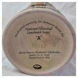 1987 Budweiser Stein – National Historical Landmark Series Clydesdale Stables Description: Ceramic beer