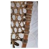 Vintage Wooden Snowshoes – Teardrop Shape with Leather Bindings