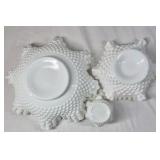 Vintage Fenton Hobnail Milk Glass Vases and Bowls
