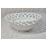 Fenton Hobnail Milk Glass Table Set – Creamer, Sugar, Bowl, Candlesticks