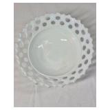 Fenton Hobnail Milk Glass Table Set – Creamer, Sugar, Bowl, Candlesticks