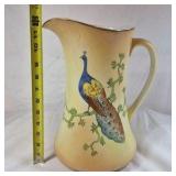 Vintage Earthenware Pitcher and Basin – Peacock Design E.P.Co. Stoke-on-Trent England